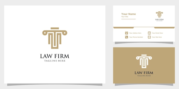 Vector de diseño de logotipo de abogado con plantilla creativa y tarjeta de visita