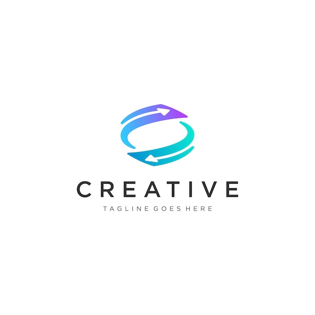 Vector de diseño de logotipo abstractamente colorido