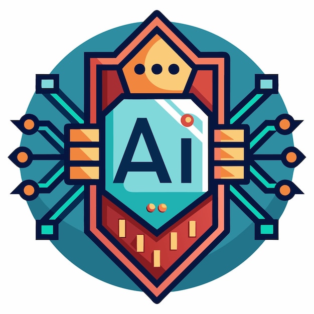 Vector de diseño de logotipo abstracto de la palabra Ai