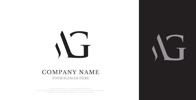 Vector de diseño de logotipo AG inicial de logotipo de boda