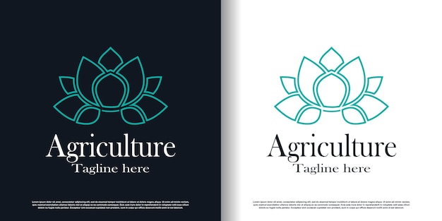 Vector de diseño de logotipo agrícola con concepto creativo de vector premium