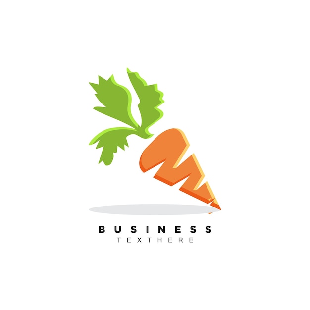 Vector vector de diseño de logotipo de agricultura de granja de zanahoria orgánica fresca