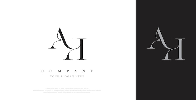 Vector de diseño de logotipo AH inicial