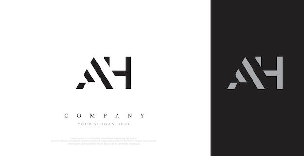 Vector de diseño de logotipo AH inicial
