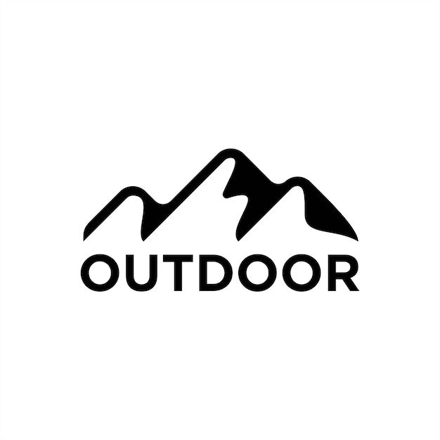 vector de diseño de logotipo al aire libre de montaña
