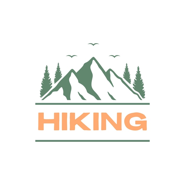 Vector de diseño de logotipo al aire libre del pico de la montaña