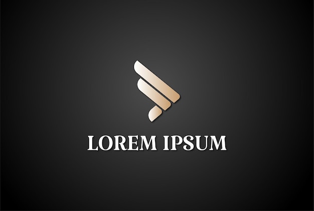 Vector de diseño de logotipo de ala voladora minimalista simple