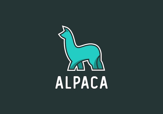 Vector de diseño de logotipo de alpaca moderna