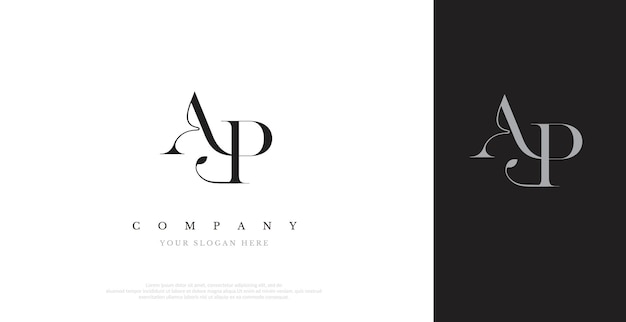 Vector de diseño de logotipo AP inicial