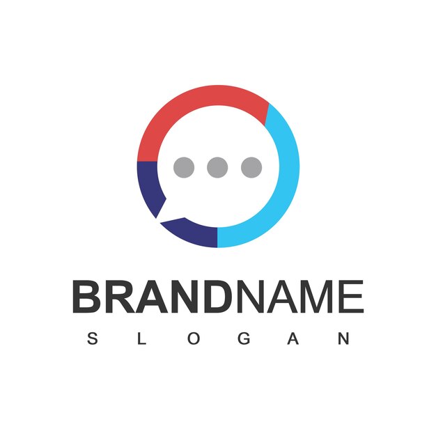 Vector de diseño de logotipo de aplicación de chat