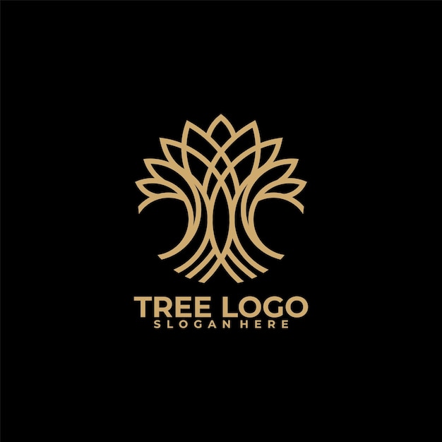 Vector de diseño de logotipo de árbol abstracto