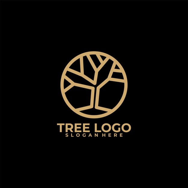 Vector de diseño de logotipo de árbol abstracto