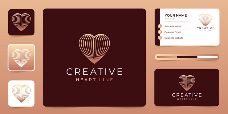 Vector de diseño de logotipo de arte de línea de corazón