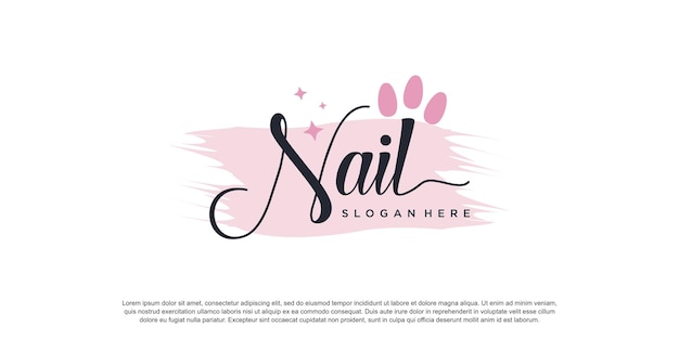 Vector de diseño de logotipo de arte de uñas con estilo moderno y creativo