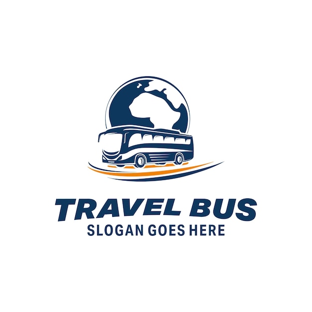 Vector de diseño de logotipo de autobús de viaje