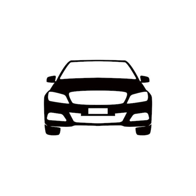 vector de diseño de logotipo automotriz de silueta de coche delantero