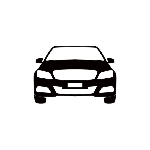 vector de diseño de logotipo automotriz de silueta de coche delantero