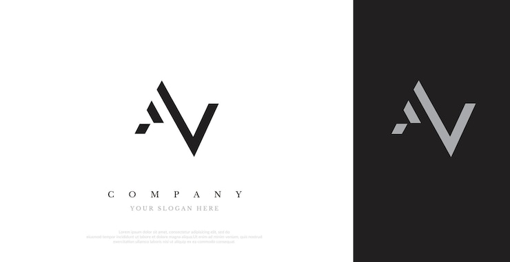 Vector vector de diseño de logotipo av inicial