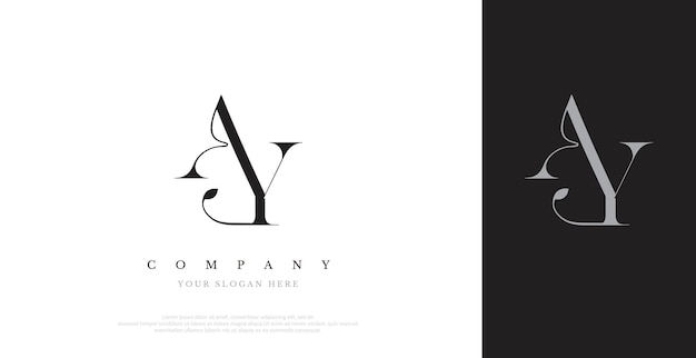 Vector de diseño de logotipo AY inicial