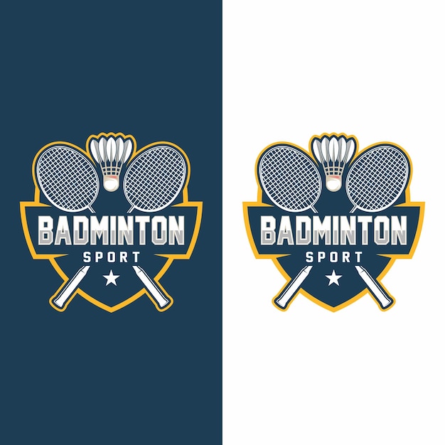 Vector de diseño de logotipo de bádminton icono de campeonato de bádminton