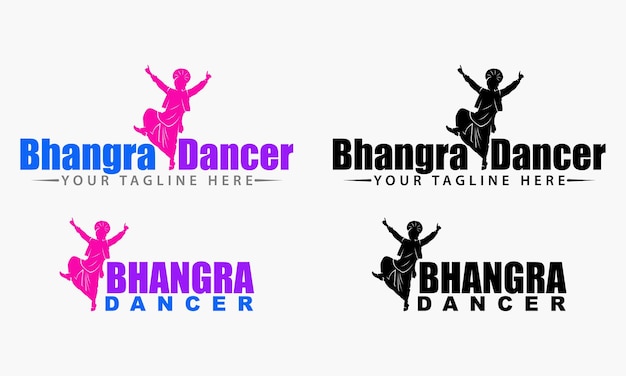 Vector vector de diseño de logotipo de bailarina bhangra