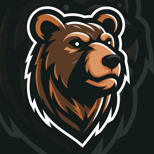 Vector de diseño del logotipo de Bear Head Mascot Esports