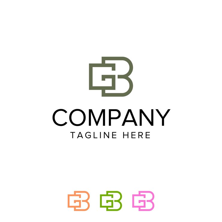 Vector vector de diseño de logotipo bg, diseño de logotipo gb, logotipo bg o gb