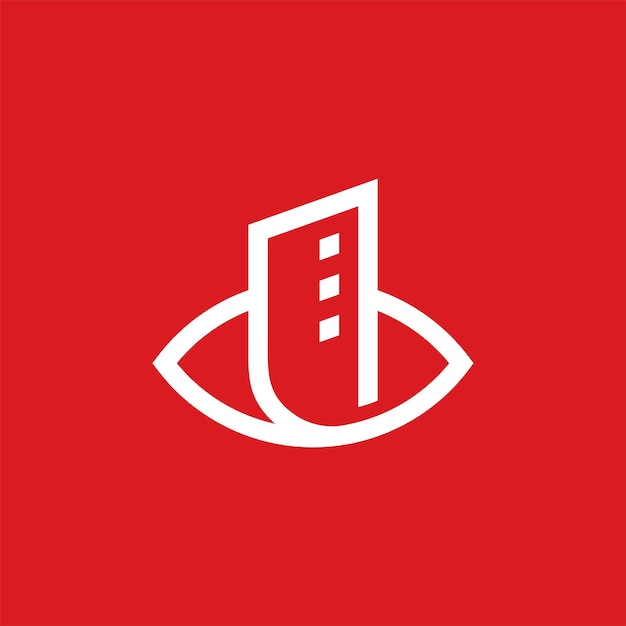 Vector de diseño de logotipo de bienes raíces para el hogar del ojo