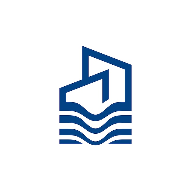 Vector de diseño de logotipo de bienes raíces de río