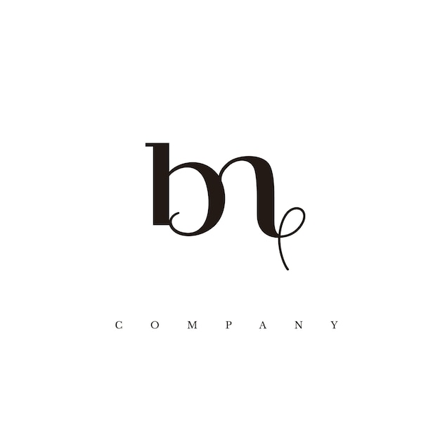 Vector de diseño de logotipo bn inicial