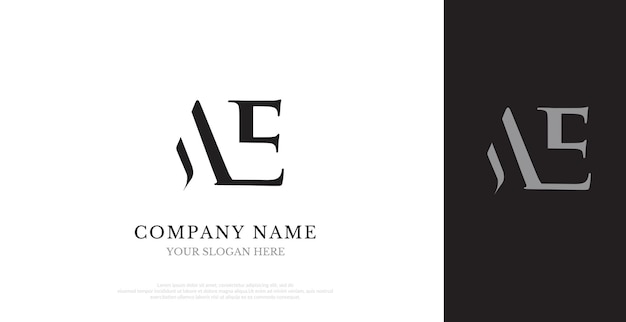 Vector de diseño de logotipo de boda inicial AE