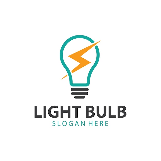 vector de diseño del logotipo de la bombilla