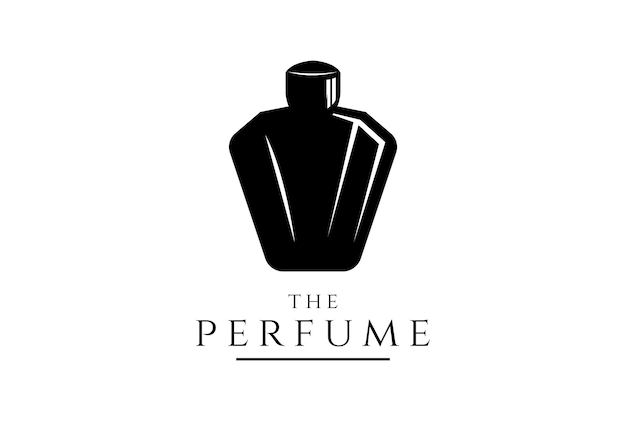 Vector de diseño de logotipo de botella de perfume de lujo elegante vintage