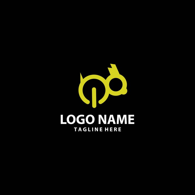 Vector vector de diseño de logotipo de botón de conejo mínimo