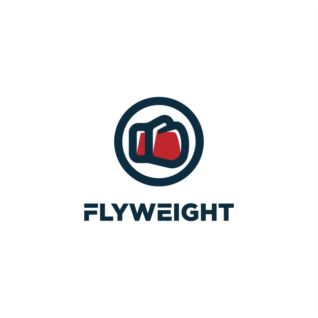 vector de diseño de logotipo de boxeo de peso mosca