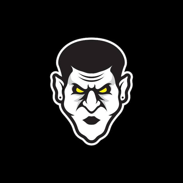Vector de diseño de logotipo de bruja hombre aterrador