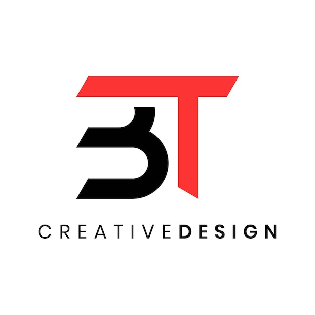 Vector de diseño de logotipo BT de letra única abstracta