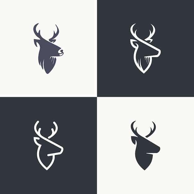 Vector de diseño de logotipo de cabeza de ciervo