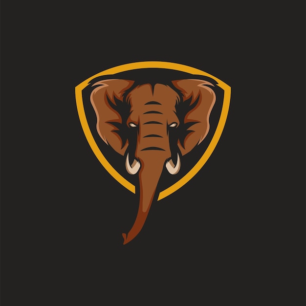 Vector de diseño de logotipo de cabeza de elefante