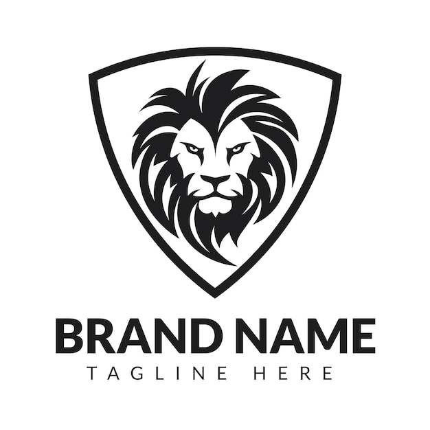 Vector de diseño de logotipo de cabeza de león minimalista