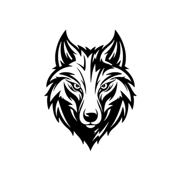 Vector de diseño de logotipo de cabeza de lobo