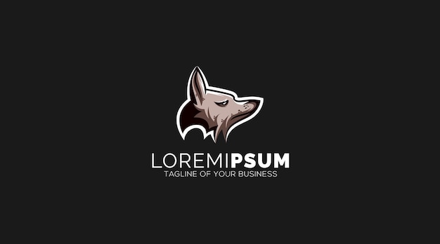 Vector de diseño de logotipo de cabeza de mascota de lobo