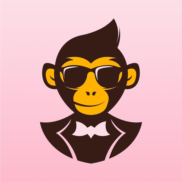 Vector de diseño de logotipo de cabeza de mono