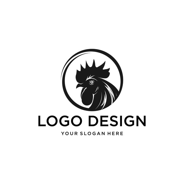 Vector de diseño de logotipo de cabeza de pollo