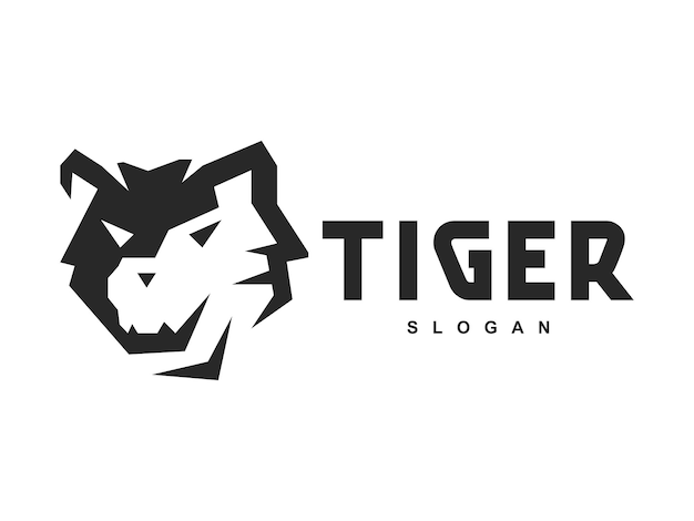 Vector de diseño de logotipo de cabeza de tigre de silueta