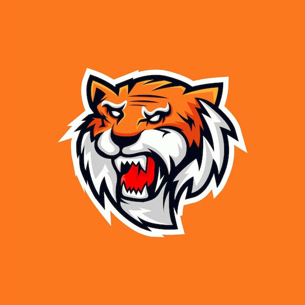 Vector de diseño de logotipo de cabeza de tigre