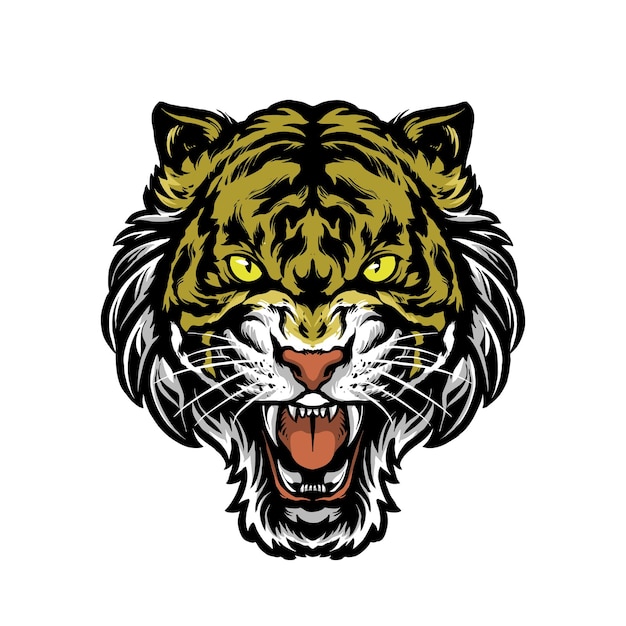 Vector de diseño del logotipo de la cabeza de tigre