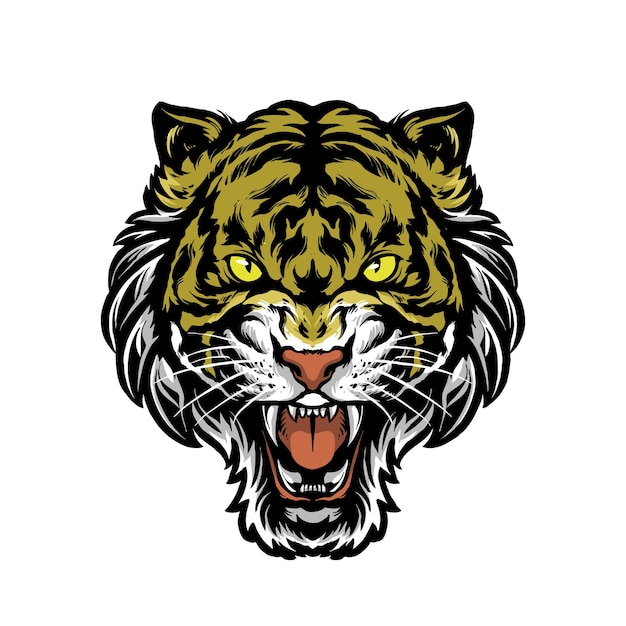 Vector de diseño del logotipo de la cabeza de tigre