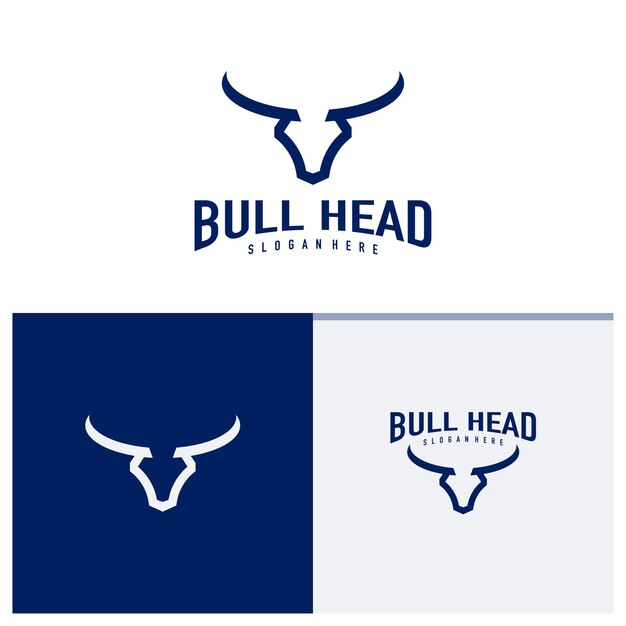 Vector de diseño del logotipo de la cabeza de toro Concepto de ilustración del logotipo del toro