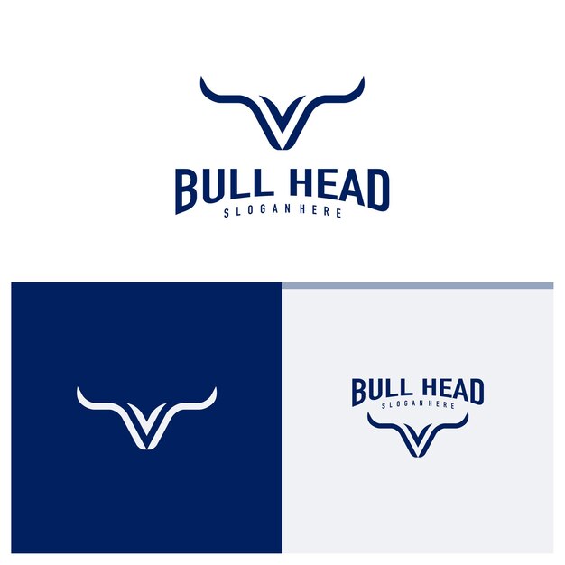 Vector de diseño del logotipo de la cabeza de toro Concepto de ilustración del logotipo del toro